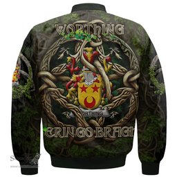 ScotsTee Shop Irish Worthing Coat of Arms Irish Jacket Family Crest Irish Is My Root Bomber Jacket