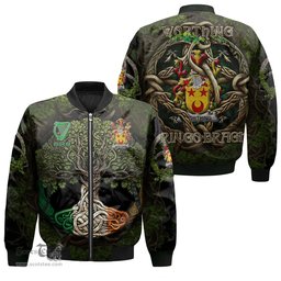 ScotsTee Shop Irish Worthing Coat of Arms Irish Jacket Family Crest Irish Is My Root Bomber Jacket
