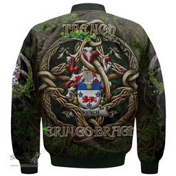 ScotsTee Shop Irish Trench Coat of Arms Irish Jacket Family Crest Irish Is My Root Bomber Jacket