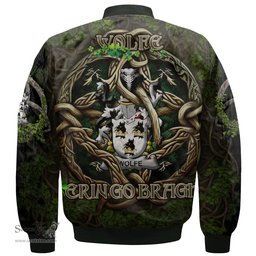ScotsTee Shop Irish Wolfe Coat of Arms Irish Jacket Family Crest Irish Is My Root Bomber Jacket