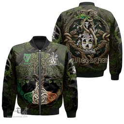 ScotsTee Shop Irish Wolfe Coat of Arms Irish Jacket Family Crest Irish Is My Root Bomber Jacket