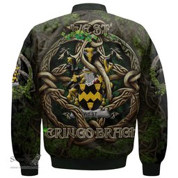 ScotsTee Shop Irish West Coat of Arms Irish Jacket Family Crest Irish Is My Root Bomber Jacket