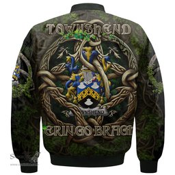 ScotsTee Shop Irish Townshend or Townsend Coat of Arms Irish Jacket Family Crest Irish Is My Root Bomber Jacket