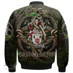 ScotsTee Shop Irish Newton Coat of Arms Irish Jacket Family Crest Irish Is My Root Bomber Jacket