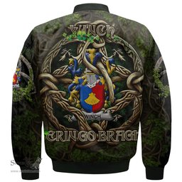 ScotsTee Shop Irish Winch Coat of Arms Irish Jacket Family Crest Irish Is My Root Bomber Jacket