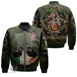 ScotsTee Shop Irish Quigley or O Quigley Coat of Arms Irish Jacket Family Crest Irish Is My Root Bomber Jacket