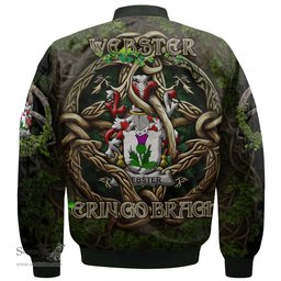 ScotsTee Shop Irish Webster Coat of Arms Irish Jacket Family Crest Irish Is My Root Bomber Jacket