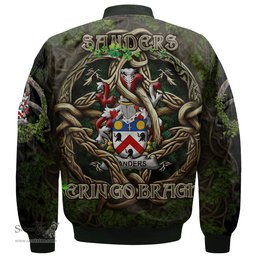 ScotsTee Shop Irish Sanders Coat of Arms Irish Jacket Family Crest Irish Is My Root Bomber Jacket