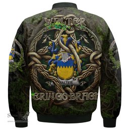 ScotsTee Shop Irish Walter Coat of Arms Irish Jacket Family Crest Irish Is My Root Bomber Jacket