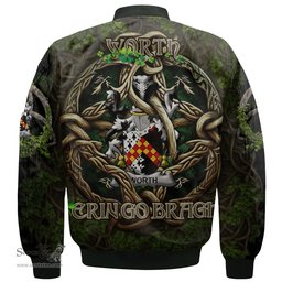 ScotsTee Shop Irish Worth or McWorth Coat of Arms Irish Jacket Family Crest Irish Is My Root Bomber Jacket