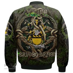 ScotsTee Shop Irish Wogan Coat of Arms Irish Jacket Family Crest Irish Is My Root Bomber Jacket
