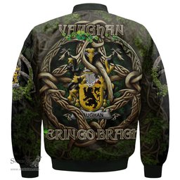 ScotsTee Shop Irish Vaughan Coat of Arms Irish Jacket Family Crest Irish Is My Root Bomber Jacket