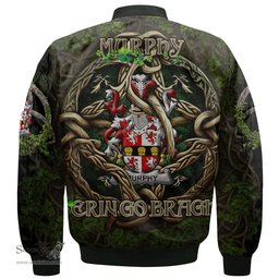ScotsTee Shop Irish Murphy Muskerry Coat of Arms Irish Jacket Family Crest Irish Is My Root Bomber Jacket
