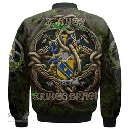 ScotsTee Shop Irish Stoney Coat of Arms Irish Jacket Family Crest Irish Is My Root Bomber Jacket