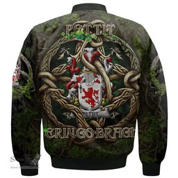 ScotsTee Shop Irish Pettit Coat of Arms Irish Jacket Family Crest Irish Is My Root Bomber Jacket