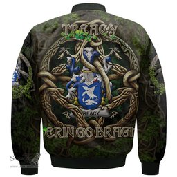 ScotsTee Shop Irish Treacy or Tracy Coat of Arms Irish Jacket Family Crest Irish Is My Root Bomber Jacket
