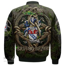 ScotsTee Shop Irish Whelan Coat of Arms Irish Jacket Family Crest Irish Is My Root Bomber Jacket
