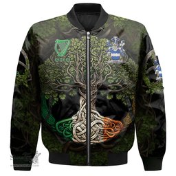 ScotsTee Shop Irish Vyan Coat of Arms Irish Jacket Family Crest Irish Is My Root Bomber Jacket