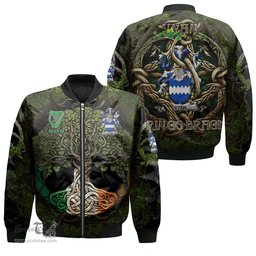 ScotsTee Shop Irish Vyan Coat of Arms Irish Jacket Family Crest Irish Is My Root Bomber Jacket