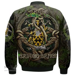 ScotsTee Shop Irish Shaw Coat of Arms Irish Jacket Family Crest Irish Is My Root Bomber Jacket