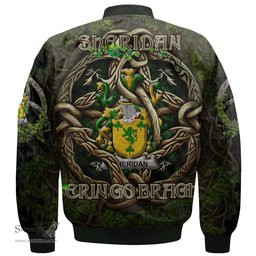 ScotsTee Shop Irish Sheridan Coat of Arms Irish Jacket Family Crest Irish Is My Root Bomber Jacket