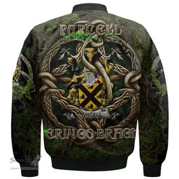 ScotsTee Shop Irish Purcell Coat of Arms Irish Jacket Family Crest Irish Is My Root Bomber Jacket