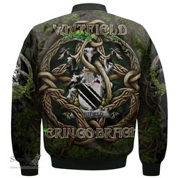 ScotsTee Shop Irish Whitfield Coat of Arms Irish Jacket Family Crest Irish Is My Root Bomber Jacket