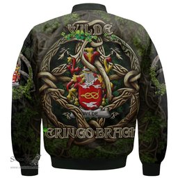 ScotsTee Shop Irish Wilde Coat of Arms Irish Jacket Family Crest Irish Is My Root Bomber Jacket