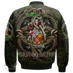 ScotsTee Shop Irish Quinlan or O Quinlevan Coat of Arms Irish Jacket Family Crest Irish Is My Root Bomber Jacket