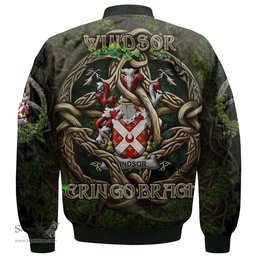 ScotsTee Shop Irish Windsor Coat of Arms Irish Jacket Family Crest Irish Is My Root Bomber Jacket
