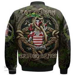 ScotsTee Shop Irish Tottenham Coat of Arms Irish Jacket Family Crest Irish Is My Root Bomber Jacket