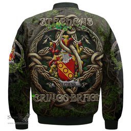 ScotsTee Shop Irish Stephens Coat of Arms Irish Jacket Family Crest Irish Is My Root Bomber Jacket