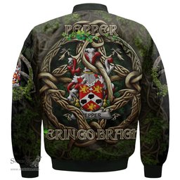 ScotsTee Shop Irish Pepper Coat of Arms Irish Jacket Family Crest Irish Is My Root Bomber Jacket