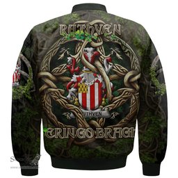 ScotsTee Shop Irish Ruthven Coat of Arms Irish Jacket Family Crest Irish Is My Root Bomber Jacket