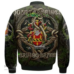 ScotsTee Shop Irish Quartermaines Coat of Arms Irish Jacket Family Crest Irish Is My Root Bomber Jacket