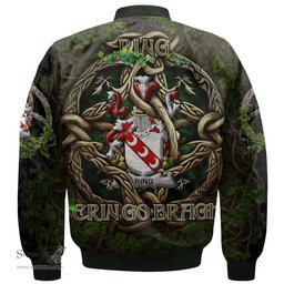 ScotsTee Shop Irish Ring or O Ring Coat of Arms Irish Jacket Family Crest Irish Is My Root Bomber Jacket