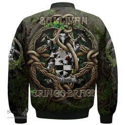 ScotsTee Shop Irish Sullivan or O Sullivan Coat of Arms Irish Jacket Family Crest Irish Is My Root Bomber Jacket