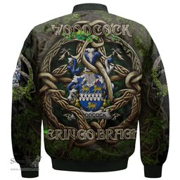 ScotsTee Shop Irish Woodcock Coat of Arms Irish Jacket Family Crest Irish Is My Root Bomber Jacket