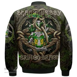 ScotsTee Shop Irish Shaughnessy or O Shaughnessy Coat of Arms Irish Jacket Family Crest Irish Is My Root Bomber Jacket