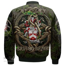 ScotsTee Shop Irish Wakeley Coat of Arms Irish Jacket Family Crest Irish Is My Root Bomber Jacket