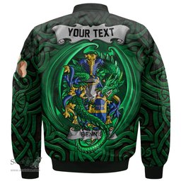 ScotsTee Shop Irish Bennis Coat of Arms Irish Jacket Family Crest Green Dragon Of Ireland Bomber Jacket