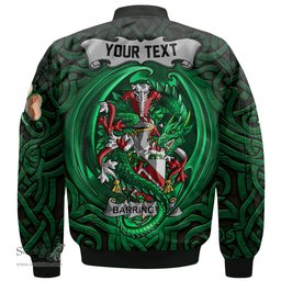 ScotsTee Shop Irish Barrington Coat of Arms Irish Jacket Family Crest Green Dragon Of Ireland Bomber Jacket