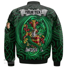 ScotsTee Shop Irish Ballet Coat of Arms Irish Jacket Family Crest Green Dragon Of Ireland Bomber Jacket