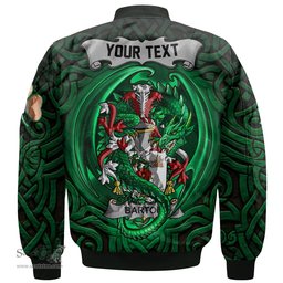 ScotsTee Shop Irish Barton Coat of Arms Irish Jacket Family Crest Green Dragon Of Ireland Bomber Jacket