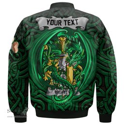 ScotsTee Shop Irish Beatty or Betagh Coat of Arms Irish Jacket Family Crest Green Dragon Of Ireland Bomber Jacket