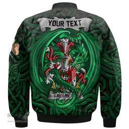 ScotsTee Shop Irish Archbold Coat of Arms Irish Jacket Family Crest Green Dragon Of Ireland Bomber Jacket