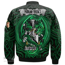ScotsTee Shop Irish Ashborne Coat of Arms Irish Jacket Family Crest Green Dragon Of Ireland Bomber Jacket