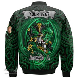 ScotsTee Shop Irish Ball Coat of Arms Irish Jacket Family Crest Green Dragon Of Ireland Bomber Jacket