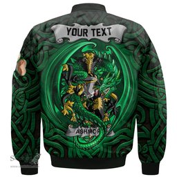 ScotsTee Shop Irish Ashmore Coat of Arms Irish Jacket Family Crest Green Dragon Of Ireland Bomber Jacket