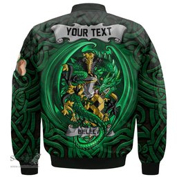 ScotsTee Shop Irish Bellew Coat of Arms Irish Jacket Family Crest Green Dragon Of Ireland Bomber Jacket